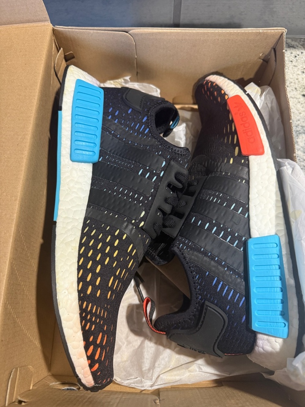 adidas NMD R1 “Footlocker Europe Rainbow” Black Sneakers
